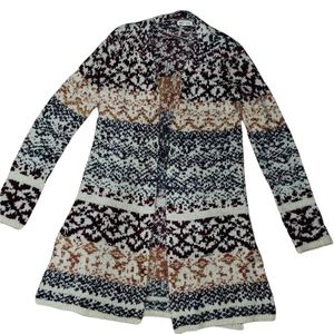 Margaux & Ellie Colorful Stripe Sweater Open Long Cardigan sz M